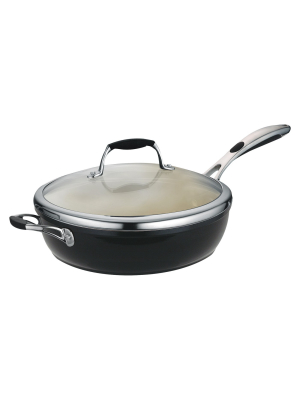 Tramontina Gourmet Ceramica Deluxe 11" Covered Deep Pan - Black