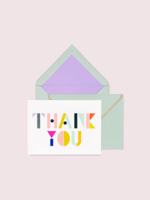 Geo Letters Thank You Notecard Set