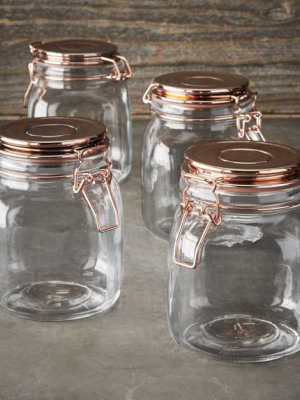 Kinetic Copper Canning Jars, 35 Oz, Set Of 4