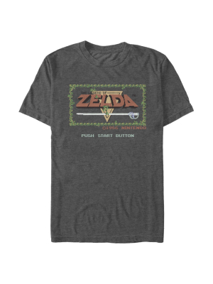 Men's Nintendo Zelda 8-bit Title Screen T-shirt