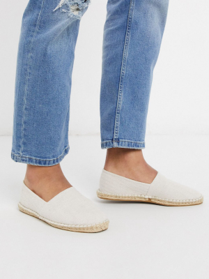 Asos Design Espadrilles In Natural Woven Fabric