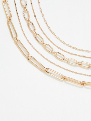 Aeo Gold Choker Necklaces 5-pack