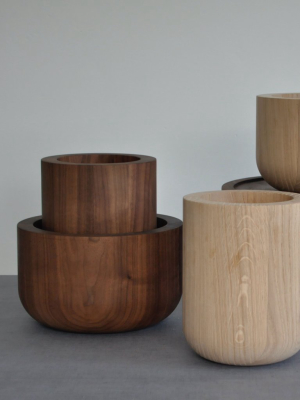 Busk Vase In Walnut By Michael Verheyden