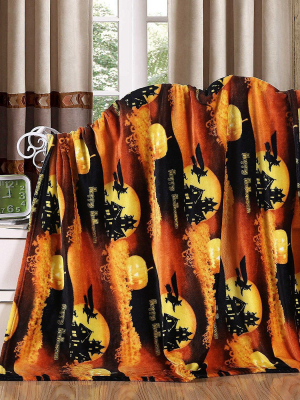 Goodgram Ultra Soft & Cozy Oversized Halloween Flying Witches Plush Throw Blanket Cover -