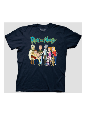 Men's Rick And Morty Short Sleeve Graphic T-shirt - Navy