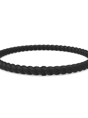 Braided Stackable Silicone Bracelet - Obsidian