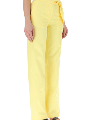 Msgm Belted Wide Leg Trousers