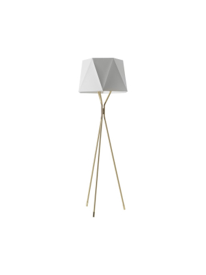 Solitaire Small Floor Lamp - White Chinette Shade