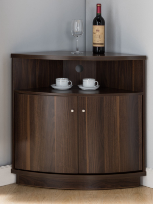 Iohomes Edisa Contemporary 3 - Shelf Corner Buffet Dark Walnut - Homes: Inside + Out