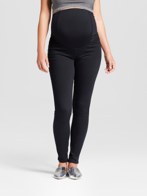 Maternity Crossover Panel Skinny Jeans - Isabel Maternity By Ingrid & Isabel™ Black