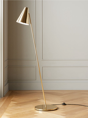 Task Polished Brass Floor Lamp