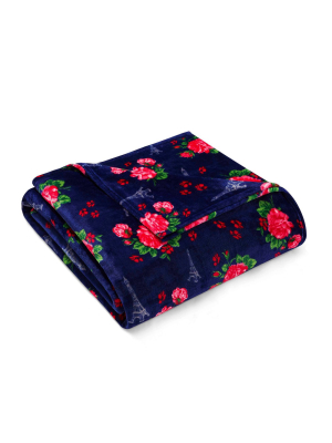 Floral Print Plush Bed Blanket - Betseyville