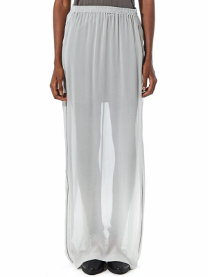 Sheer Maxi Skirt With Side Zip Slits  (23gy228/22 Ice)