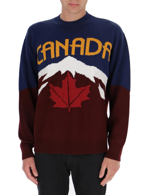 Dsquared2 Graphic Intarsia Crewneck Jumper