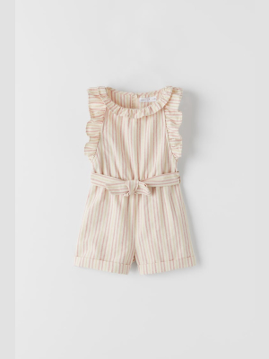 Striped Ruffled Jumpsuit