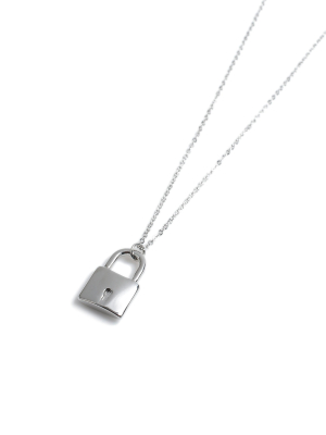 Silver Padlock Necklace*