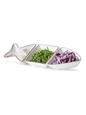 Fish Serving Set In White