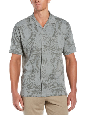 Tropical Print Camp Collar Shirt