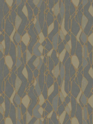 Stained Glass Wallpaper In Dark Grey From The Botanical Dreams Collection By Candice Olson For York Wallcoverings