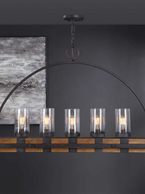 Atwood 5 Light Rustic Linear Chandelier