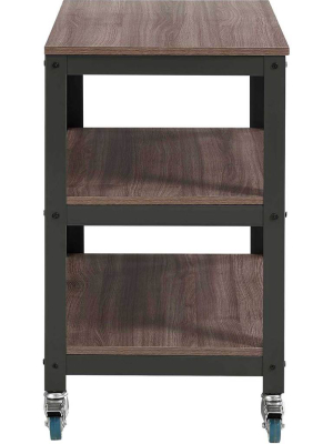 Ventura Tiered Serving Stand Gray/walnut