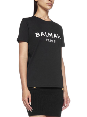 Balmain Logo Printed Crewneck T-shirt