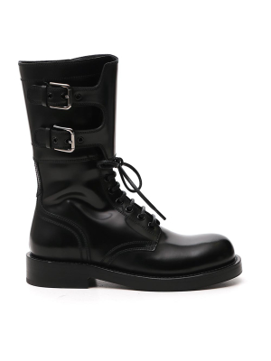 Dolce & Gabbana Buckle-detailed Combat Boots