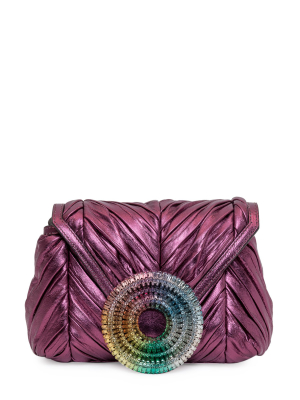 Gedebe Metallic Pleated Clutch Bag