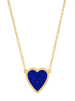 Heart Mini Pendant Necklace - Lapis