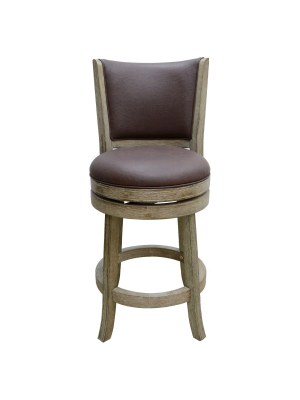 24" Toledo Swivel Counter Height Barstool Weathered White/dark Mocha - Boraam