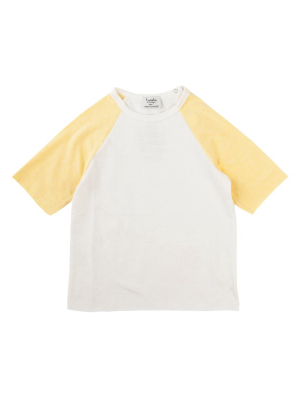 Tocoto Vintage Oversized Raglan T-shirt- Yellow