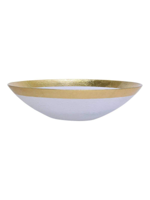 Vietri Rufolo Glass Gold Organic Large Bowl