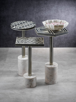 Sultana Hexagon Cocktail Table On Marble Base