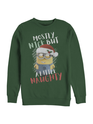 Men's Despicable Me Christmas Minons A Little Naughty Sweatshirt