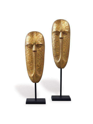 Tribal Mask Gold (set Of 2)