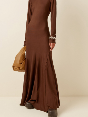 Mock-neck Jersey Maxi Dress