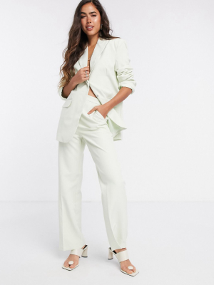 Asos Design Dad Slide Suit Pants In Mint