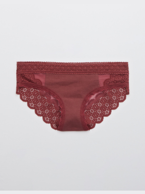 Aerie Queens Lace Mesh Bikini Underwear