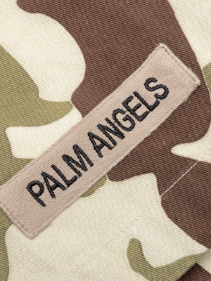 Palm Angels Side Tape Camo Shorts - Beige/black