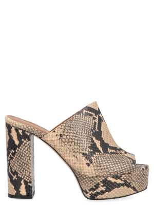 Paris Texas Embossed Platform Mules