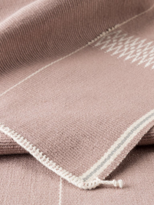 Razaphe Hand-loomed Tribal Throw In Mauve & Cream