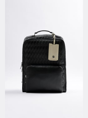 Black Raised Detail Backpack