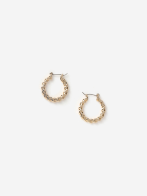 **gold Twist Hoop Earrings