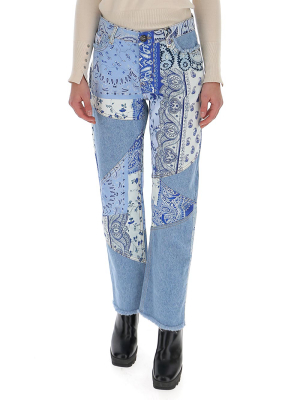 Etro Paisley Patchwork Denim Jeans