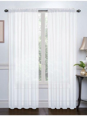 Goodgram 2 Pack: Luxurious Voile Rod Pocket Sheer Curtain Panels