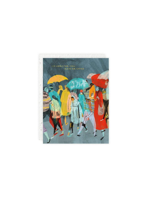 Rainy Day Crowd Sympathy Card
