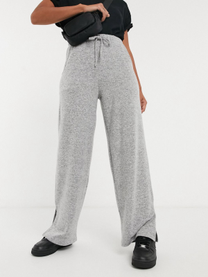 Asos Design Super Soft Straight Leg Sweatpants In Gray Marl