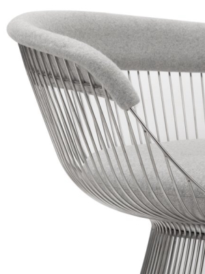 Platner Dining - Platner Style Arm Chair, Light Gray