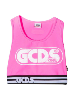 Gcds Kids Logo Printed Crop Top