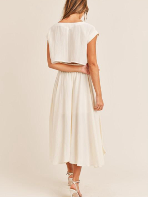 The Santorini Crop Top + Midi Skirt - Sold Separately